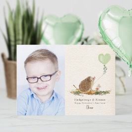 Hedgehugs Kisses Green Balloon Igel Valentine Karte