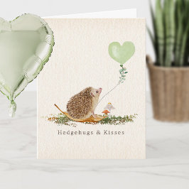 Hedgehugs & Kisses Igel Mushroom Valentine Karte
