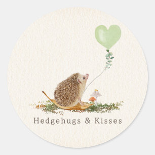 Hedgehugs & Kisses Igel Valentine Runder Aufkleber