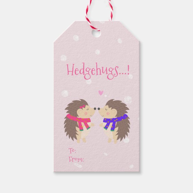 Hedgehugs! Niedlicher Igel Geschenkanhänger (Vorderseite)