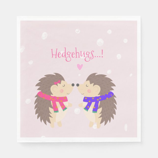Hedgehugs! Niedlicher Igel Weihnachten Serviette (Vorderseite)