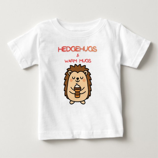 Hedgehugs & Warm Mugs – Cute Cozy Hedgehog Winter  Baby T-shirt (Vorderseite)