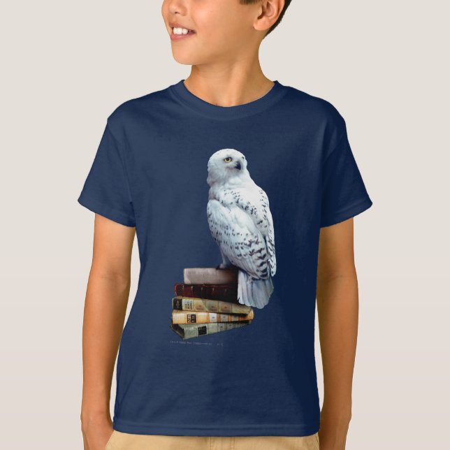 Hedwig auf Bücher T-Shirt (Vorderseite)