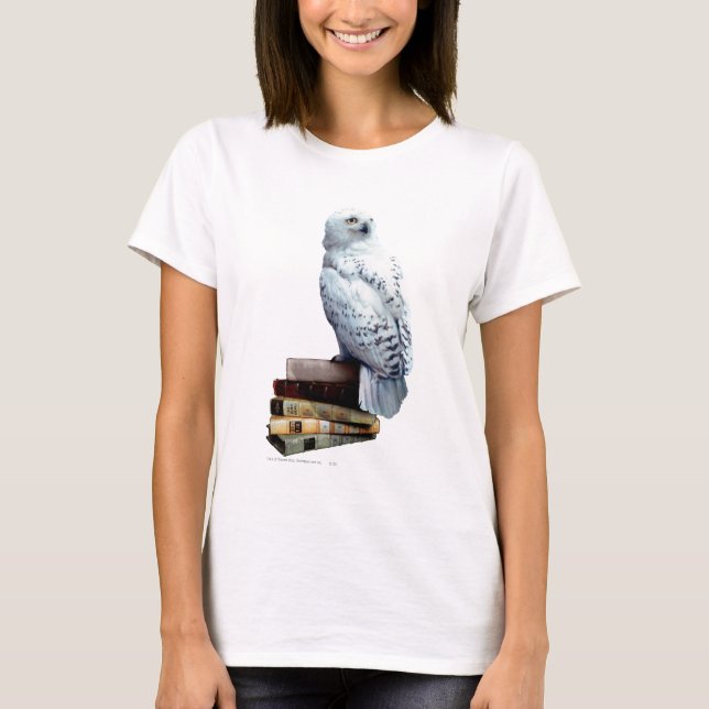 Hedwig auf Bücher T-Shirt (Vorderseite)