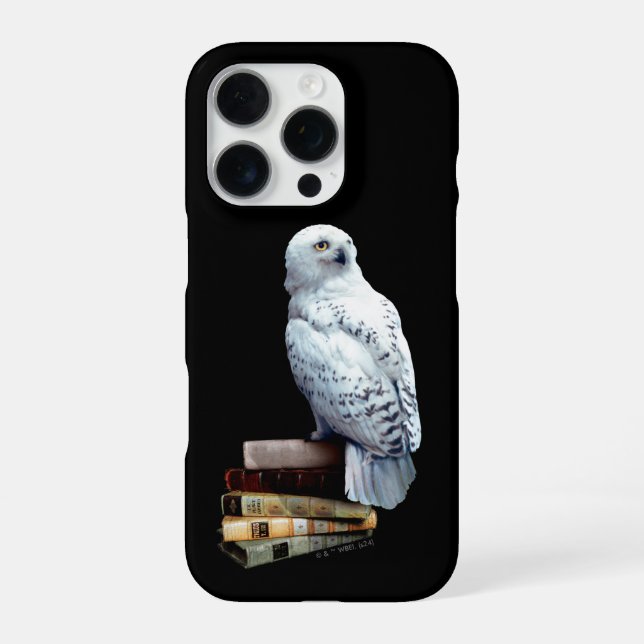 Hedwig auf Büchern iPhone Hülle (Rückseite)