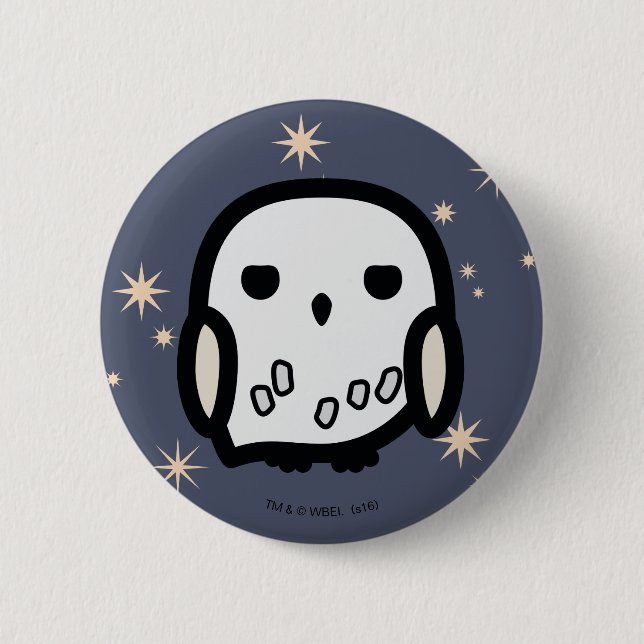 Hedwig Cartoon Charakter Kunst Button (Vorderseite)
