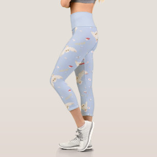 Hedwig-Eulenpost-Briefe-und-Bücher-Muster Capri Leggings