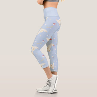 Hedwig-Eulenpost-Briefe-und-Bücher-Muster Capri Leggings