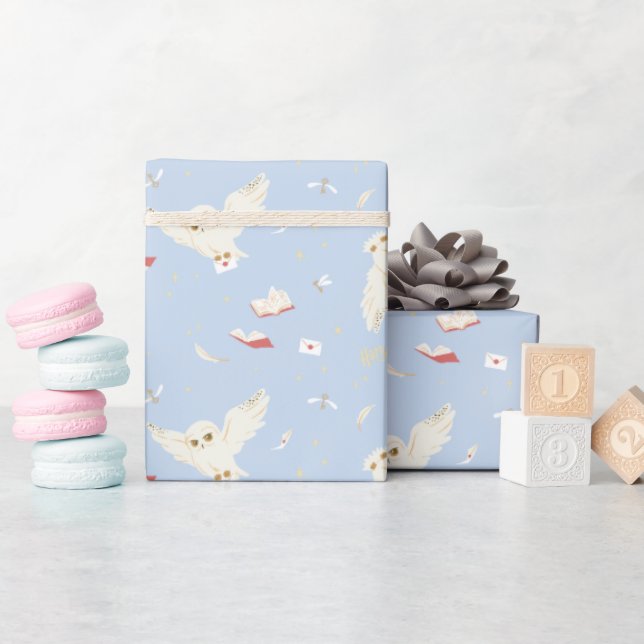 Hedwig Eulenpost Briefe und Bücher Muster Geschenkpapier (Babyparty)