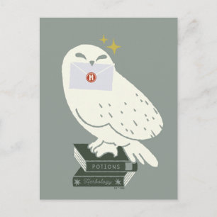 Hedwig mit Brief Skizze mit Launen Postkarte