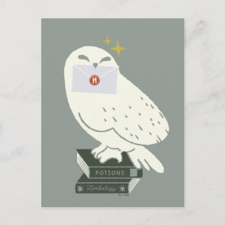 Hedwig mit Brief Skizze mit Launen Postkarte