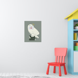 Hedwig mit Brief Skurrile Zeichnung Poster