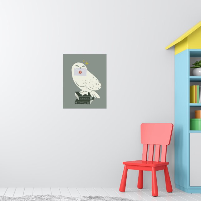 Hedwig mit Brief Skurrile Zeichnung Poster (Kinderzimmer 1)