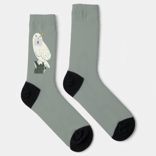 Hedwig mit Brief Skurrile Zeichnung Socken