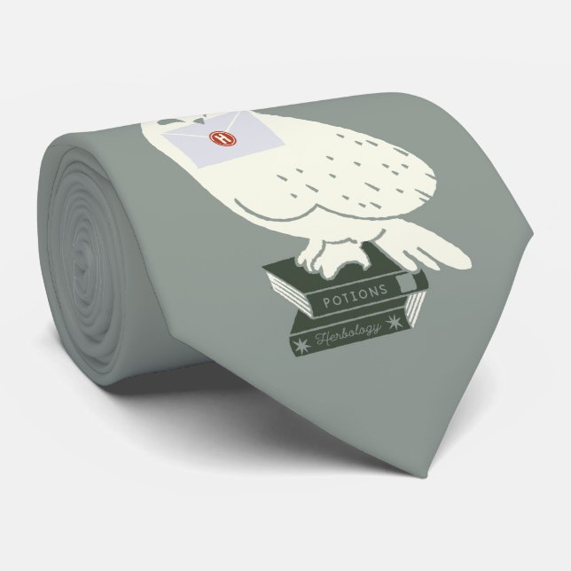Hedwig mit Brief Whimsical-Zeichnung Krawatte (Gerollt)