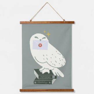 Hedwig mit Brief Whimsical-Zeichnung Wandteppich Mit Holzrahmen