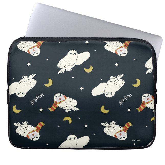 Hedwig Nachtmondlicht-Muster Laptopschutzhülle (Vorderseite)