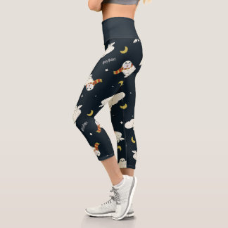 Hedwig Nachtmondmuster Capri Leggings