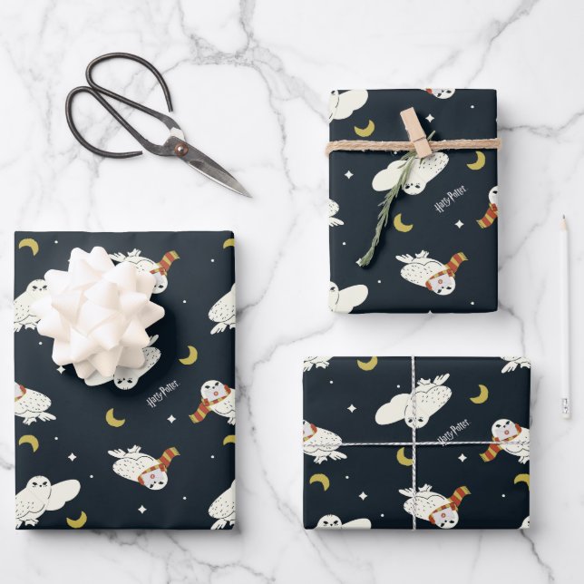Hedwig Nachtmondmuster Geschenkpapier Set (Vorderseite)