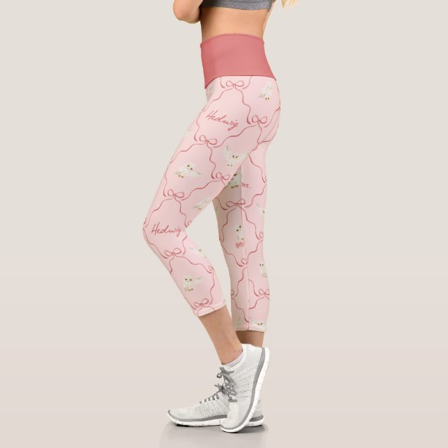 Hedwig Pink Ribbon Pattern Capri Leggings (Links)