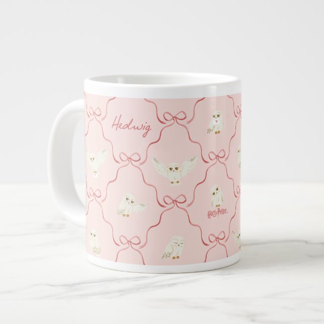Hedwig Pink Ribbon Pattern Jumbo-Tasse (Vorderseite Links)