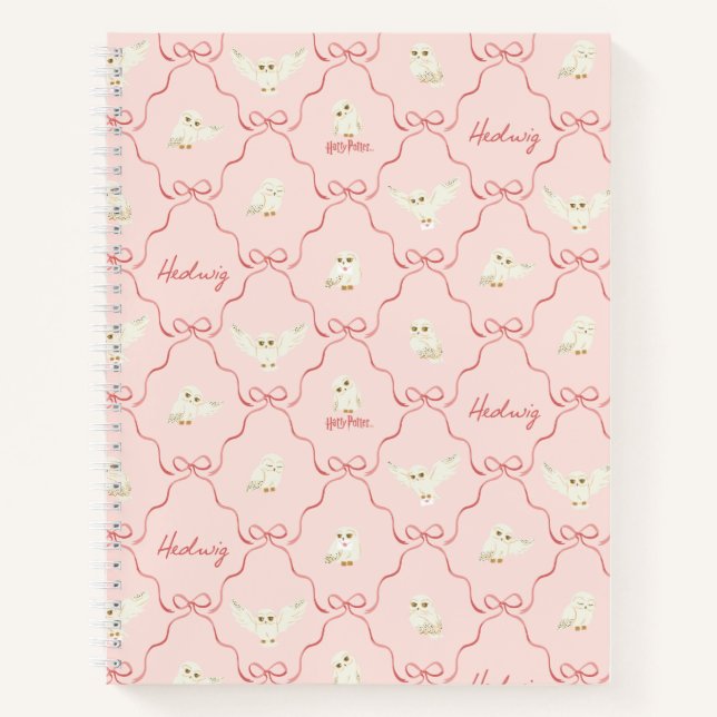 Hedwig Pink Ribbon Pattern Notizbuch (Vorderseite)
