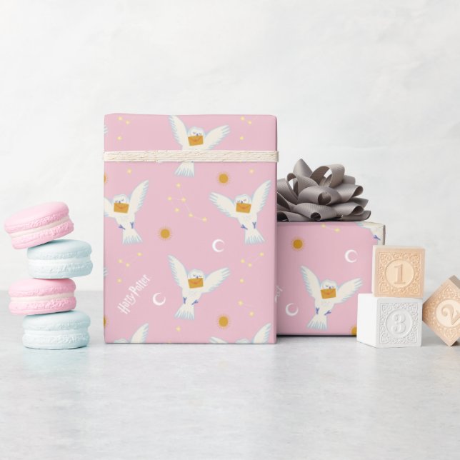 Hedwig Pink Sonnenwende Muster Geschenkpapier (Babyparty)