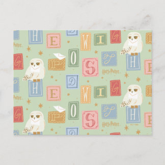 Hedwig-Post-Blockbuchstaben-Muster Postkarte