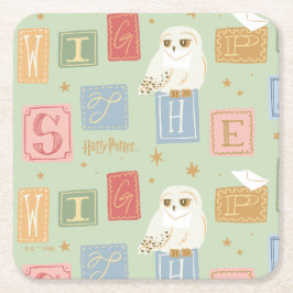 Hedwig-Post-Blockbuchstaben-Muster Rechteckiger Pappuntersetzer