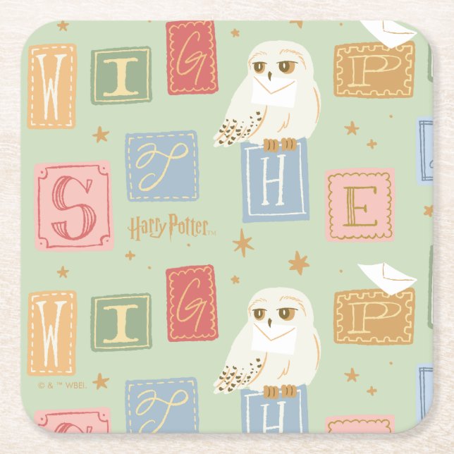 Hedwig-Post-Blockbuchstaben-Muster Rechteckiger Pappuntersetzer (Vorderseite)