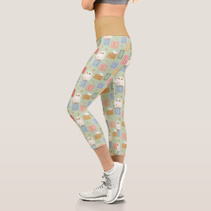 Hedwig-Post-Blockbuchstabenmuster Capri Leggings