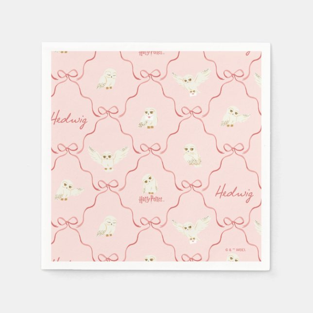 Hedwig-Rosa-Schleifen-Muster Serviette (Vorderseite)