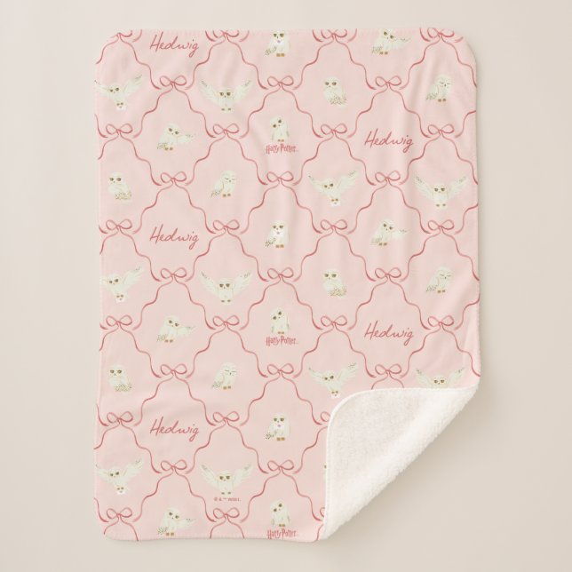 Hedwig-Rosa-Schleifen-Muster Sherpadecke (Vorderseite)