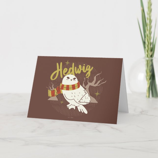 Hedwig Whimsical Wald Zeichnung Karte (Vorderseite)