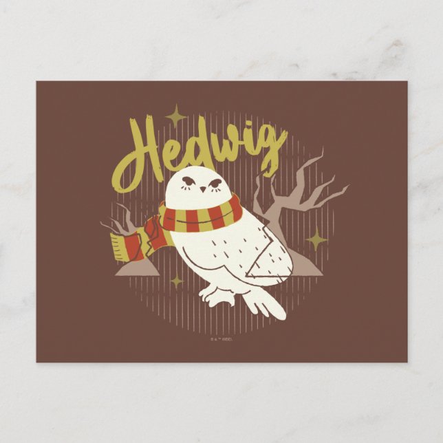 Hedwig Whimsical Wald Zeichnung Postkarte (Vorderseite)