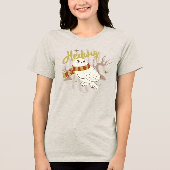 Hedwig Whimsical Wald Zeichnung Tri-Blend Shirt (Vorderseite)