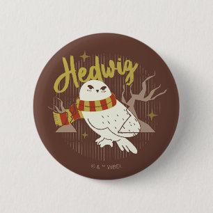 Hedwig Whimsicaler Wald Zeichnung Button