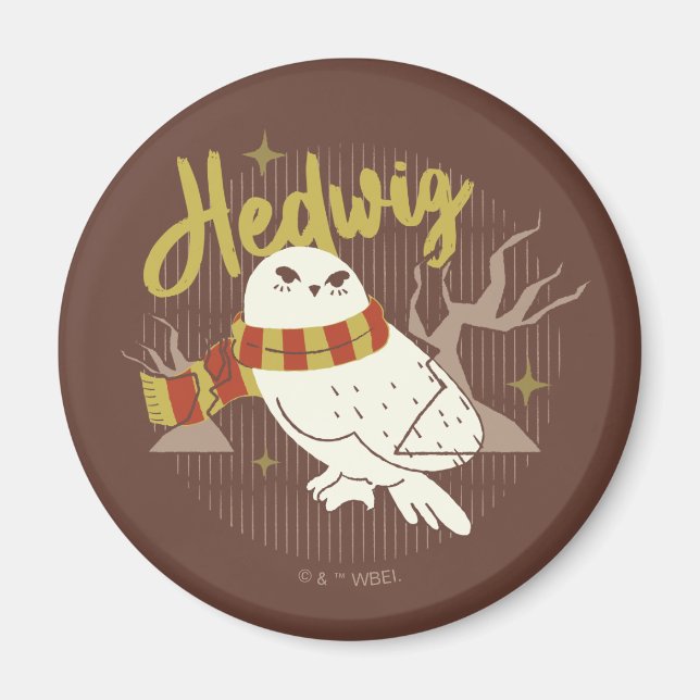 Hedwig Whimsicaler Wald Zeichnung Magnet (Vorne)