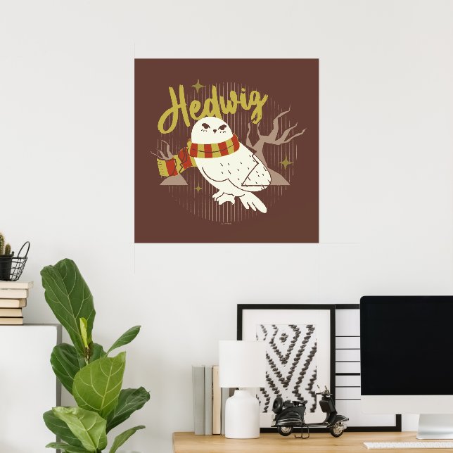 Hedwig Whimsicaler Wald Zeichnung Poster (Heimbüro)