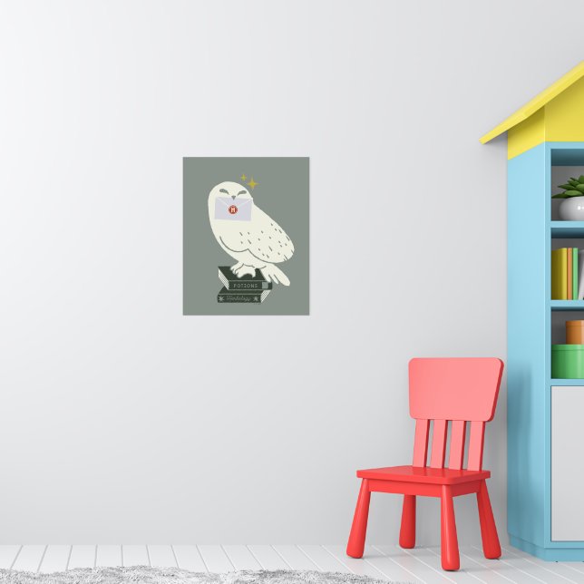 Hedwig With Letter Whimsical Drawing Poster (Kinderzimmer 1)