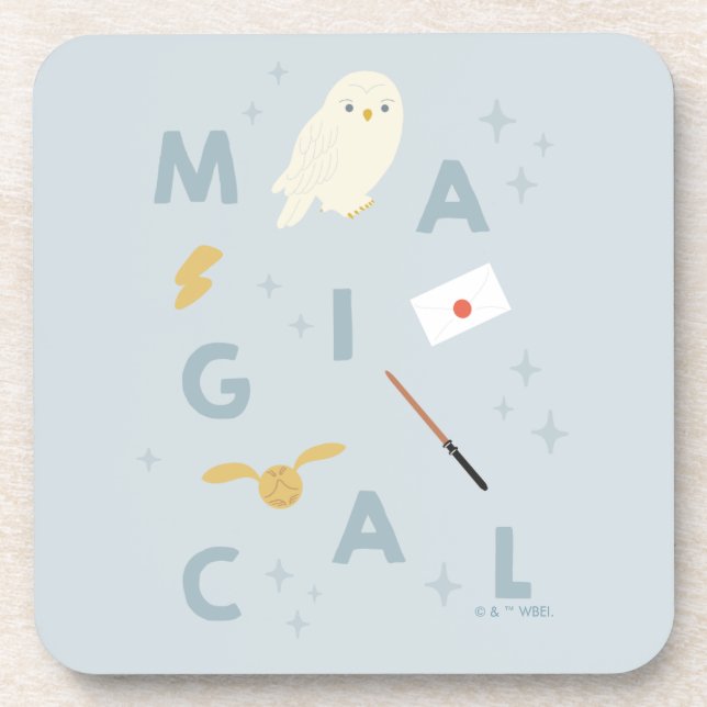 Hedwigh "Magical" Typografy Graphic Getränkeuntersetzer (Vorderseite)