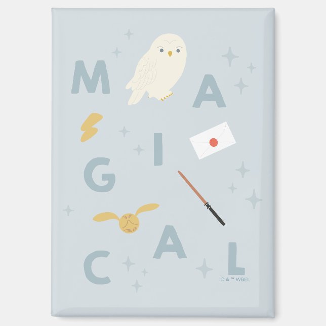 Hedwigh "Magical" Typografy Graphic Magnet (Vorderseite)