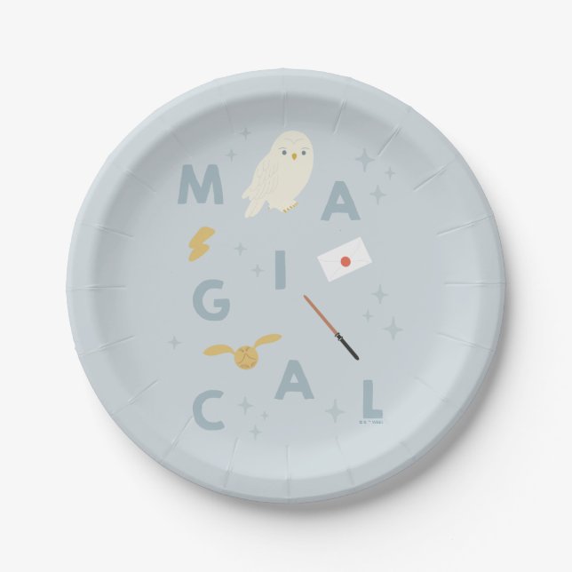 Hedwigh "Magical" Typografy Graphic Pappteller (Vorderseite)