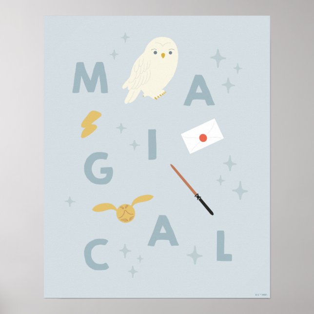 Hedwigh "Magical" Typografy Graphic Poster (Vorne)