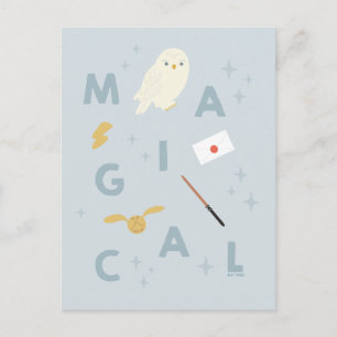 Hedwigh "Magical" Typografy Graphic Postkarte