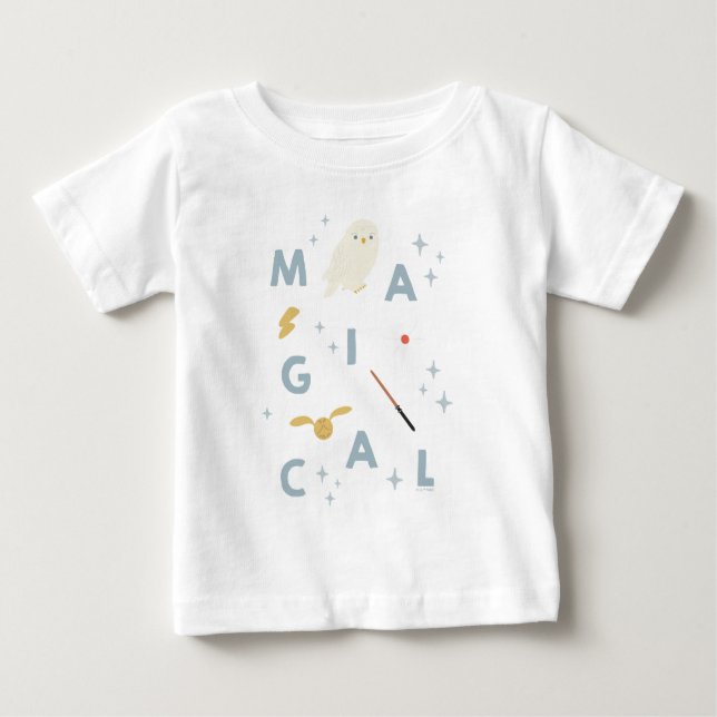 Hedwigh "Magische" Typografie-Grafik Baby T-shirt (Vorderseite)