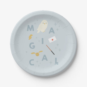 Hedwigh "Magische" Typografie-Grafik Pappteller