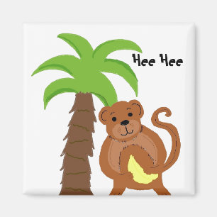 Hee Funny Monkey Magnet