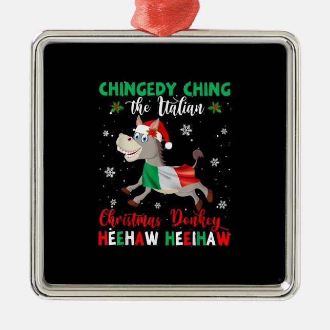 HEEHAW Der WeihnachtsDonkey | Donkey Lovers Gesche Ornament Aus Metall (Vorne)