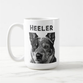 Heeler (Blue Heeler Hund) Nahaufnahme Kaffeetasse